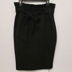 Antoinette Velvet Ruffled-top Skirt with Tie - Black, Sz S